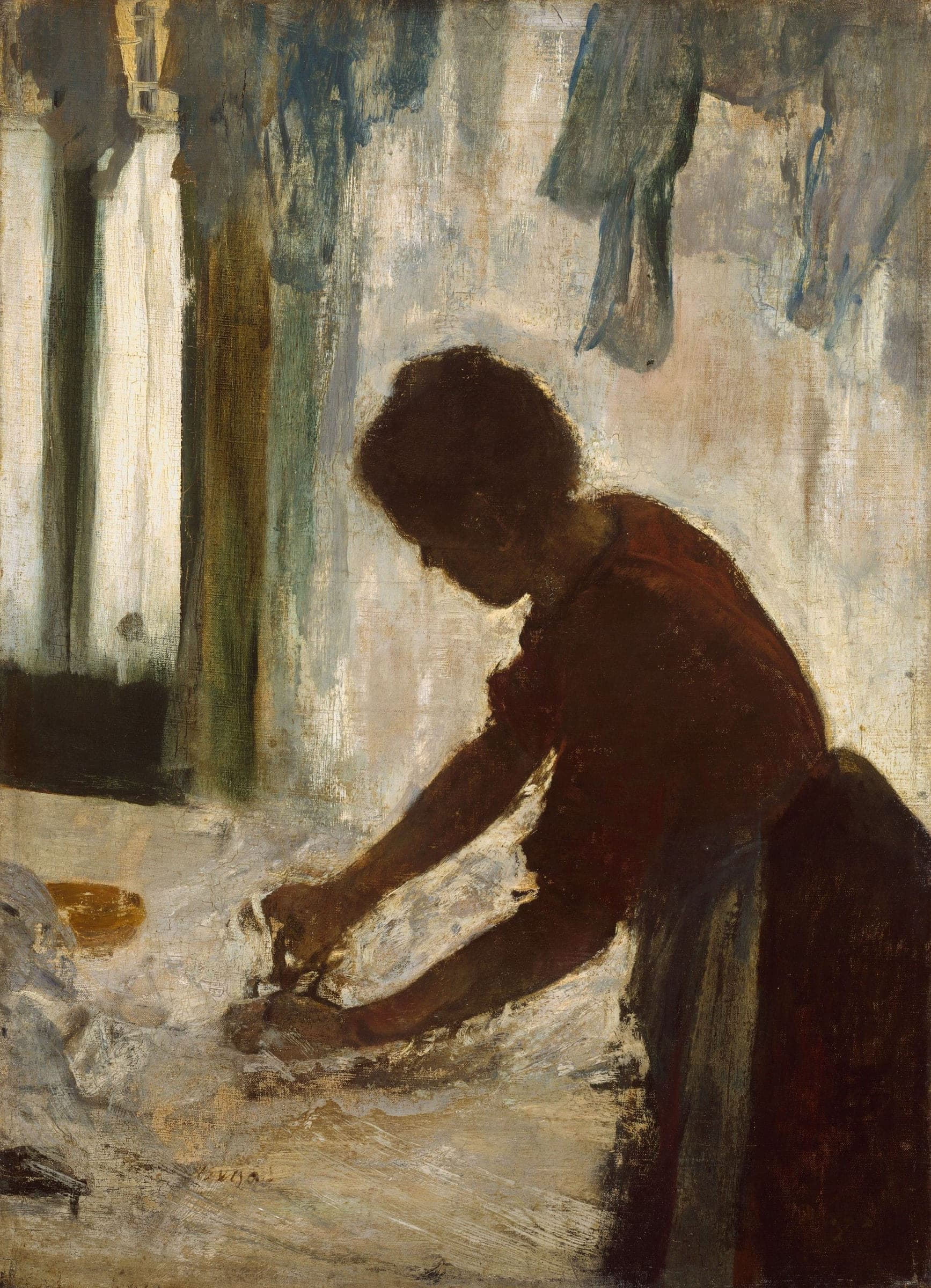 A Woman Ironing, 1873. Oil on canvas, 21.4 × 15.5 in.