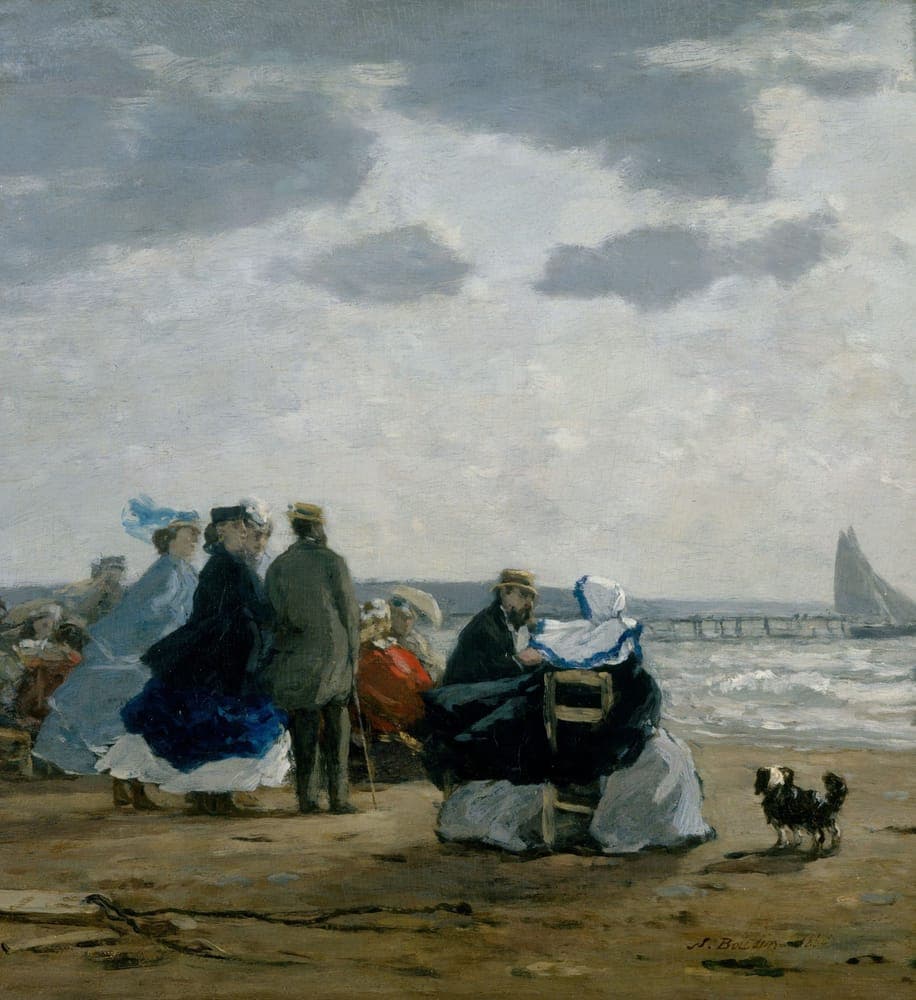 On the Beach, Dieppe, 1864. Oil on wood, 12.5 × 11.5 in.